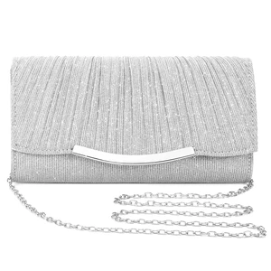 Silver Evening Bag Clutch Purses for Women Formal Handbag Crossbody | Sparkly Dressy Envelope Clutch Bag Small Fancy Bag with Detachable Chain for Wedding Party Cocktail Prom Engagement Occasions Silver Evening Bag Clutch Purses for Women Formal Handbag Crossbody | Sparkly Dressy Envelope Clutch Bag Small Fancy Bag with Detachable Chain for Wedding Party Cocktail Prom Engagement Occasions