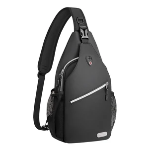 Small Sling Bag for Men, Crossbody Shoulder Chest Daypack Bag | Sling Backpack for Casual Travel Hiking, Black, Medium Small Sling Bag for Men, Crossbody Shoulder Chest Daypack Bag | Sling Backpack for Casual Travel Hiking, Black, Medium