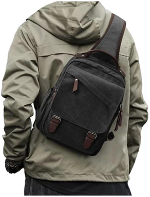 canvas messenger bag for men,crossbody bag for women,Black canvas messenger bag for men,crossbody bag for women,Black