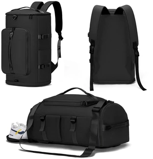 Gym Bag with Shoes Compartment, Duffle Bag, Backpack with Wet Pocket | 3-Way Carry Travel Backpack, Sports Backpack for Men Women, Weekender Overnight Bag for Gym Travel Sports - Black Gym Bag with Shoes Compartment, Duffle Bag, Backpack with Wet Pocket | 3-Way Carry Travel Backpack, Sports Backpack for Men Women, Weekender Overnight Bag for Gym Travel Sports - Black
