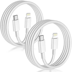 Core Tech USB-C to Lightning Cable 2-Pack, 6 ft Each, MFi Certified, 20W PD Fast Charging, White Core Tech USB-C to Lightning Cable 2-Pack, 6 ft Each, MFi Certified, 20W PD Fast Charging, White