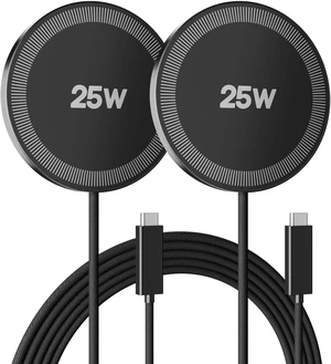 Core Tech Magnetic Wireless Charger 2-Pack, Up to 25W Charging Pads with 1.2m USB-C Cables, for Compatible iPhone 12-17 and AirPods Cases, Black Core Tech Magnetic Wireless Charger 2-Pack, Up to 25W Charging Pads with 1.2m USB-C Cables, for Compatible iPhone 12-17 and AirPods Cases, Black