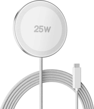 Core Tech Magnetic Wireless Charger 1-Pack, Up to 25W Charging Pad with 1.2m USB-C Cable, for Compatible iPhone 12-17 and AirPods Cases, White Core Tech Magnetic Wireless Charger 1-Pack, Up to 25W Charging Pad with 1.2m USB-C Cable, for Compatible iPhone 12-17 and AirPods Cases, White