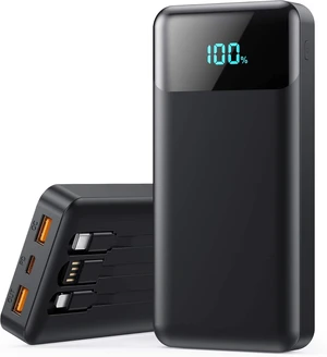 Core Tech - 40800mAh 25W Fast-Charge Power Bank with Built-In Cables and LED Display - Black Core Tech - 40800mAh 25W Fast-Charge Power Bank with Built-In Cables and LED Display - Black