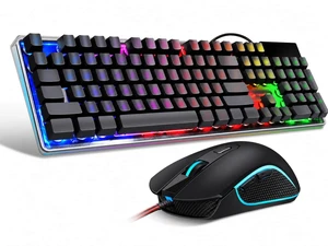 Core Tech - 104-Key Wired Membrane Gaming Keyboard and Optical Mouse Combo with RGB Lighting - Black Core Tech - 104-Key Wired Membrane Gaming Keyboard and Optical Mouse Combo with RGB Lighting - Black