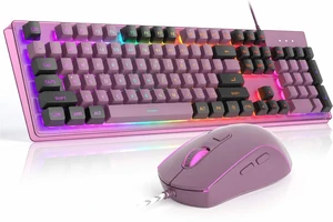 Core Tech - 104-Key Wired Membrane Gaming Keyboard and Optical Mouse Combo with RGB Lighting - Blackcurrant Core Tech - 104-Key Wired Membrane Gaming Keyboard and Optical Mouse Combo with RGB Lighting - Blackcurrant