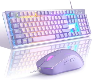 Core Tech - 104-Key Wired Membrane Gaming Keyboard and Optical Mouse Combo with RGB Lighting - Violet Core Tech - 104-Key Wired Membrane Gaming Keyboard and Optical Mouse Combo with RGB Lighting - Violet