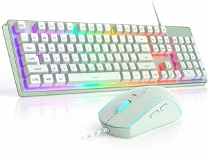 Core Tech - 104-Key Wired Membrane Gaming Keyboard and Optical Mouse Combo with RGB Lighting - Green Core Tech - 104-Key Wired Membrane Gaming Keyboard and Optical Mouse Combo with RGB Lighting - Green
