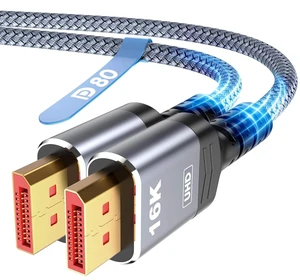 CORE TECH DisplayPort 2.1 Cable 6.6 ft Braided Gray High-Speed 80Gbps DP Male to Male Supports 16K 60Hz 8K 120Hz 4K 240Hz HDR10 Compatible with Gaming Monitor and PC CORE TECH DisplayPort 2.1 Cable 6.6 ft Braided Gray High-Speed 80Gbps DP Male to Male Supports 16K 60Hz 8K 120Hz 4K 240Hz HDR10 Compatible with Gaming Monitor and PC
