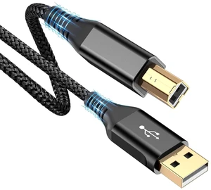 CORE TECH USB 2.0 Printer Cable 10 ft Nylon Braided USB-A to USB-B Male Black Compatible with Printers and Scanners Durable Flexible Connection Single Pack CORE TECH USB 2.0 Printer Cable 10 ft Nylon Braided USB-A to USB-B Male Black Compatible with Printers and Scanners Durable Flexible Connection Single Pack