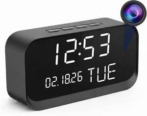 CORE TECH 1080p Clock Security Camera, Dual-Band 2.4GHz/5GHz WiFi, 150-Degree Wide Angle, Motion Detection, Infrared Night Vision, microSD Support up to 256GB, Black CORE TECH 1080p Clock Security Camera, Dual-Band 2.4GHz/5GHz WiFi, 150-Degree Wide Angle, Motion Detection, Infrared Night Vision, microSD Support up to 256GB, Black
