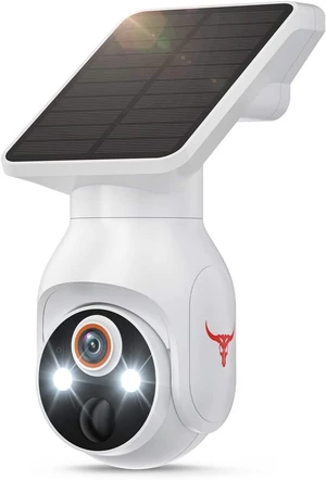 CORE TECH 1080p Solar Outdoor Security Camera with Solar Panel, 2.4GHz WiFi, Pan and Tilt, Human Motion Detection, Two-Way Audio, Rechargeable Battery, White CORE TECH 1080p Solar Outdoor Security Camera with Solar Panel, 2.4GHz WiFi, Pan and Tilt, Human Motion Detection, Two-Way Audio, Rechargeable Battery, White
