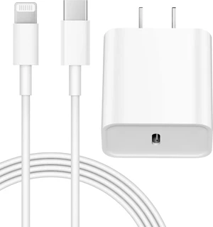 CORE TECH 20W USB-C Fast Charger with 6 ft USB-C to Lightning Cable, PD 3.0 Wall Adapter for iPhone 14/13/12/11/X/XS/XR and Lightning iPads, White CORE TECH 20W USB-C Fast Charger with 6 ft USB-C to Lightning Cable, PD 3.0 Wall Adapter for iPhone 14/13/12/11/X/XS/XR and Lightning iPads, White