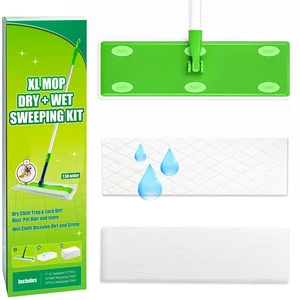 Long Handle Wide Flat XL Mop,With10 Wet And 20 Dry Pads,For Swiffer XL Mop | Reinforced Handle,360° Rotating Head, Fast Cleaning for Hardwood, Tile, Laminate Floors Long Handle Wide Flat XL Mop,With10 Wet And 20 Dry Pads,For Swiffer XL Mop | Reinforced Handle,360° Rotating Head, Fast Cleaning for Hardwood, Tile, Laminate Floors