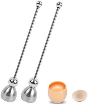2pcs Egg Cracker Topper Cutter Stainless Steel Egg Shell Opener Separator Remover Egg Cracker Tool for Raw Eggs, Hard or Soft Boiled Eggs 2pcs Egg Cracker Topper Cutter Stainless Steel Egg Shell Opener Separator Remover Egg Cracker Tool for Raw Eggs, Hard or Soft Boiled Eggs
