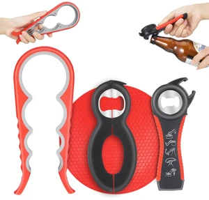 sixwipe 4 Pack Jar Opener Bottle Opener for Weak Hands, 5 in 1 Multi Function Opener Bottle Opener Kit, Jar Opener with Silicone Handle, Jar Openers for Seniors with Arthritis, Jar Opener Gripper Pad sixwipe 4 Pack Jar Opener Bottle Opener for Weak Hands, 5 in 1 Multi Function Opener Bottle Opener Kit, Jar Opener with Silicone Handle, Jar Openers for Seniors with Arthritis, Jar Opener Gripper Pad
