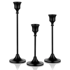 Black Taper Candle Holders for Candlesticks, Candlestick Holder Set for Mantel Home Decor Table Centerpiece Wedding Dinning Black Taper Candle Holders for Candlesticks, Candlestick Holder Set for Mantel Home Decor Table Centerpiece Wedding Dinning