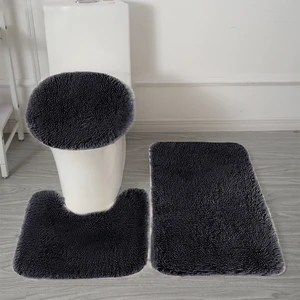 Solid Color Bathroom Rugs Sets, 3 Piece Ultra Soft Non-Slip Bath Rugs and Mats Set, Super Absorbent Soft Washable Bathroom Carpets, Plush Bathroom Mats, Toilet Rug Solid Color Bathroom Rugs Sets, 3 Piece Ultra Soft Non-Slip Bath Rugs and Mats Set, Super Absorbent Soft Washable Bathroom Carpets, Plush Bathroom Mats, Toilet Rug