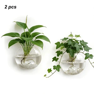 Wall Vases Hanging Planter Propagation Station Clear Terrarium Wall Glass Vase for Flowers Hydroponics Plant Home Office Decor Present 2 Pcs Wall Vases Hanging Planter Propagation Station Clear Terrarium Wall Glass Vase for Flowers Hydroponics Plant Home Office Decor Present 2 Pcs