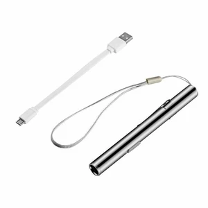 5" LED USB Rechargeable Mini Tactical Flashlight Stainless Steel Torch Pen Light 5" LED USB Rechargeable Mini Tactical Flashlight Stainless Steel Torch Pen Light