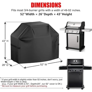 22-72 Inch BBQ Cover Waterproof Anti-UV, Fade Resistant Grill Cover with Hook-and-Loop Straps, Fits Most Gas Grills 22-72 Inch BBQ Cover Waterproof Anti-UV, Fade Resistant Grill Cover with Hook-and-Loop Straps, Fits Most Gas Grills