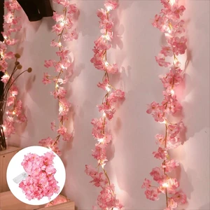 2M 20LEDs Cherry Blossom String Light Garland Artificial Flower Vines Fairy Lights for Bedroom Wedding Party Holiday Decoration 2M 20LEDs Cherry Blossom String Light Garland Artificial Flower Vines Fairy Lights for Bedroom Wedding Party Holiday Decoration