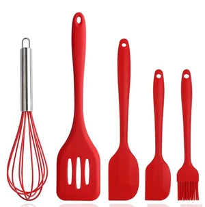 5Pcs Silicone Baking Utensils Set Non-Stick Silicone Cake Spatula Cooking Shovel Whisk Oil Brush Flexible Kitchen Utensils Sets 5Pcs Silicone Baking Utensils Set Non-Stick Silicone Cake Spatula Cooking Shovel Whisk Oil Brush Flexible Kitchen Utensils Sets