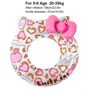 1PC Cute Leopard Print Cat-Shaped Swim Ring with Seat & Side Pocket - Summer Water Safety Float 1PC Cute Leopard Print Cat-Shaped Swim Ring with Seat & Side Pocket - Summer Water Safety Float