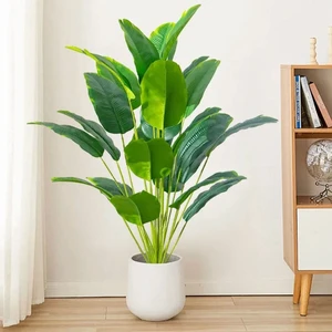 1pc Artificial Plants Large Tropical Palm Tree Fake Banana Plants Leaves Real Touch Plastic Monstera For Home Garden Party Decor 1pc Artificial Plants Large Tropical Palm Tree Fake Banana Plants Leaves Real Touch Plastic Monstera For Home Garden Party Decor