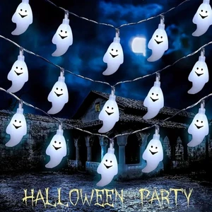 59.06inch 10 Lights, 3m 20 Lights Ghost Halloween Decoration String Lights, Battery Powered (No Plug) 59.06inch 10 Lights, 3m 20 Lights Ghost Halloween Decoration String Lights, Battery Powered (No Plug)