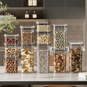 460-1800ml Sets Kitchen Stackable Sealed Jar Plastic Food Storage Box Multigrain Tank Bottle Dried Fruit Tea Storage Containers 460-1800ml Sets Kitchen Stackable Sealed Jar Plastic Food Storage Box Multigrain Tank Bottle Dried Fruit Tea Storage Containers