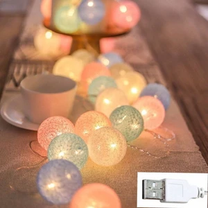 10/20/30 LEDs String Lights Cotton Thread Balls Home Decoration Lamp for Party Wedding Color Light String Christmas Decorations 10/20/30 LEDs String Lights Cotton Thread Balls Home Decoration Lamp for Party Wedding Color Light String Christmas Decorations