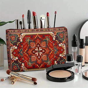 Traditional Persian Carpet Pattern, Lightweight Zipper Design Toiletry Bag, Suitable for Travel and Daily Use Traditional Persian Carpet Pattern, Lightweight Zipper Design Toiletry Bag, Suitable for Travel and Daily Use