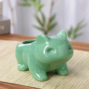 Creative Mini Ceramic Flower Pot Succulent Planter Cute Green Plants Flower Pot with Hole Outdoor Home Garden Decoration Creative Mini Ceramic Flower Pot Succulent Planter Cute Green Plants Flower Pot with Hole Outdoor Home Garden Decoration