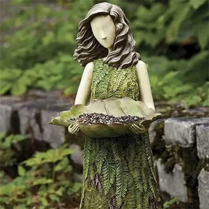 New Arrival Gradient Green Bird Feeder Statue, Resin Girl Sculpture, Auckland Craft, Outdoor Garden Lawn Decoration New Arrival Gradient Green Bird Feeder Statue, Resin Girl Sculpture, Auckland Craft, Outdoor Garden Lawn Decoration