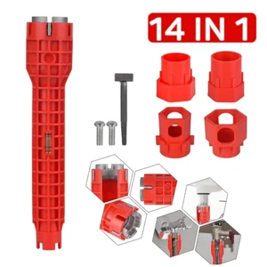 14 In 1 Wrench for Sink Faucet Sanitary Repair Tool with Double-Head Handle, Installer Ratchet Tool Set for Bathroom Sink Faucet 14 In 1 Wrench for Sink Faucet Sanitary Repair Tool with Double-Head Handle, Installer Ratchet Tool Set for Bathroom Sink Faucet