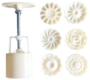 Mooncake Mold Set, 6 Pieces Of 50g Pattern Seal, Suitable For Mid-Autumn Cakes, Diy Cookies, Flower Dessert Making Tools Mooncake Mold Set, 6 Pieces Of 50g Pattern Seal, Suitable For Mid-Autumn Cakes, Diy Cookies, Flower Dessert Making Tools