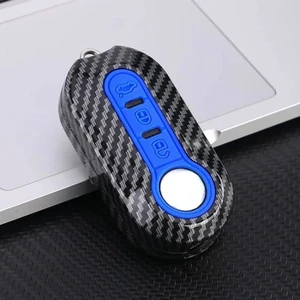 Carbon Abs Car Key Fob Shell Cover for FIAT 500 500L 500X Abarth 3-Button Folding Key auto keychain Carbon Abs Car Key Fob Shell Cover for FIAT 500 500L 500X Abarth 3-Button Folding Key auto keychain