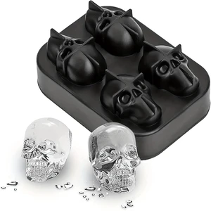 Skull Ice Ball Mold Silicone 3D Flexible Ice Cube Trays BPA Free Ice Trays For Freezer Horror Skull Head Cocktail Ice Ball Maker Skull Ice Ball Mold Silicone 3D Flexible Ice Cube Trays BPA Free Ice Trays For Freezer Horror Skull Head Cocktail Ice Ball Maker