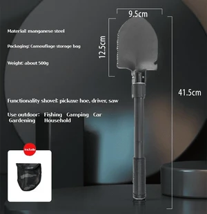 Multifunctional garden shovel for camping, suitable for camping/fishing/wild survival, etc. Shovel. Pickaxe and hoe three-in-one Multifunctional garden shovel for camping, suitable for camping/fishing/wild survival, etc. Shovel. Pickaxe and hoe three-in-one