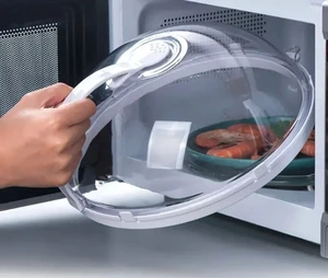 Microwave Food Splash Guard High Temperature Resistant Food Heating Cover with Steam Vent and Handle Transparent Plate Cover Microwave Food Splash Guard High Temperature Resistant Food Heating Cover with Steam Vent and Handle Transparent Plate Cover
