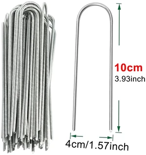 U-type Garden Staples Heavy-duty Fence Tubing Stakes Sod Pins Galvanized Landscape Spike for Holding Lawns Barrier Ground Nail U-type Garden Staples Heavy-duty Fence Tubing Stakes Sod Pins Galvanized Landscape Spike for Holding Lawns Barrier Ground Nail