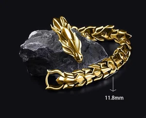 3 Color 20CM Men's Viking Domineering Dragon Vintage Punk Hiphop Bangle Bracelet Birthday Gift 3 Color 20CM Men's Viking Domineering Dragon Vintage Punk Hiphop Bangle Bracelet Birthday Gift