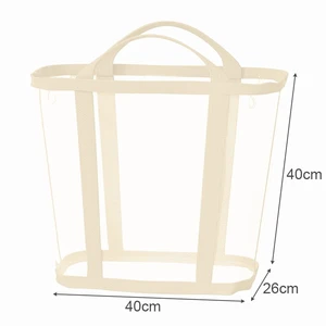 Nylon Mesh Laundry Basket with Handle Breathable Folding Portable Dirty Clothes Organizer Bags Large Capacity Toys Storage Bag Nylon Mesh Laundry Basket with Handle Breathable Folding Portable Dirty Clothes Organizer Bags Large Capacity Toys Storage Bag