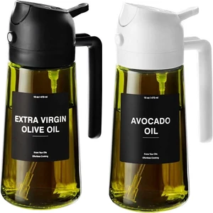 470 ml Oil Sprayer for Cooking,2-in-1 Olive Oil Dispenser and Oil Spray Bottle,Oil Spray with Stickers,Thick Glass Spray Bottle 470 ml Oil Sprayer for Cooking,2-in-1 Olive Oil Dispenser and Oil Spray Bottle,Oil Spray with Stickers,Thick Glass Spray Bottle