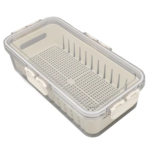 Refrigerator Fresh Food Storage Containers PET Multifunctional with Drainer Fridge Airtight Crisper for Kitchen Dining Room Refrigerator Fresh Food Storage Containers PET Multifunctional with Drainer Fridge Airtight Crisper for Kitchen Dining Room
