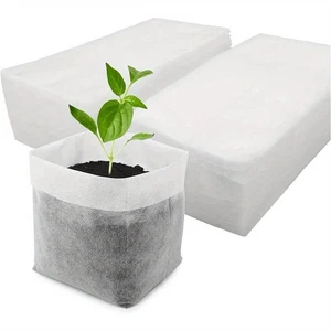 100pcs Biodegradable Seed Nursery Bags, Non-Woven Plants GrowBags, Fabric Seedling Pots Plants Pouch, Home Garden Supply 100pcs Biodegradable Seed Nursery Bags, Non-Woven Plants GrowBags, Fabric Seedling Pots Plants Pouch, Home Garden Supply