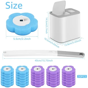 Disposable Toilet Brush Cleaner With Long Handle Bathroom Cleaning Brush With Replaceable Brush Head Toilet Bathroom Accessories Disposable Toilet Brush Cleaner With Long Handle Bathroom Cleaning Brush With Replaceable Brush Head Toilet Bathroom Accessories