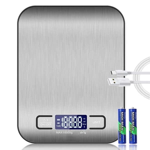 Food Scale, 22lb/10Kg High Precision Digital Scale, Digital Kitchen Scale with LCD Display, Weight Grams and Ounces for Baking Cooking and Meal Prep, 6 Units with Tare Function, 304 Stainless Steel Food Scale, 22lb/10Kg High Precision Digital Scale, Digital Kitchen Scale with LCD Display, Weight Grams and Ounces for Baking Cooking and Meal Prep, 6 Units with Tare Function, 304 Stainless Steel