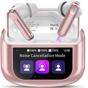 Active Noise Cancelling Ear Buds 48H Wireless Earbuds with Touch Screen | HiFi Stereo Bluetooth Headphones with ENC Noise Cancelling/Transparency Mode, IPX7 Earphones with 5 EQ Modes, Rose Active Noise Cancelling Ear Buds 48H Wireless Earbuds with Touch Screen | HiFi Stereo Bluetooth Headphones with ENC Noise Cancelling/Transparency Mode, IPX7 Earphones with 5 EQ Modes, Rose